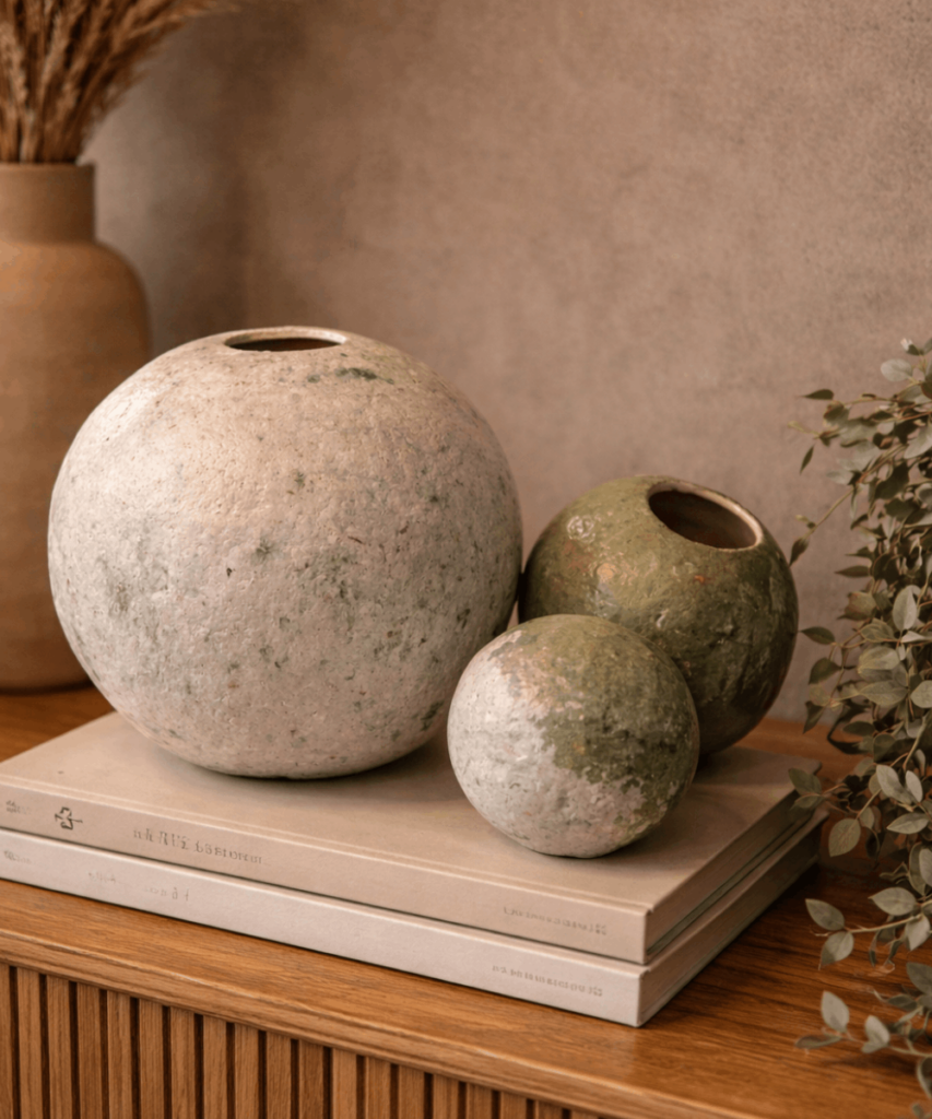3 vases papier recyclé, objets d'art les pépites du tiroir