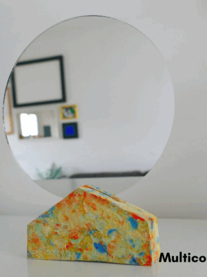 Miroir de table en papier recyclé