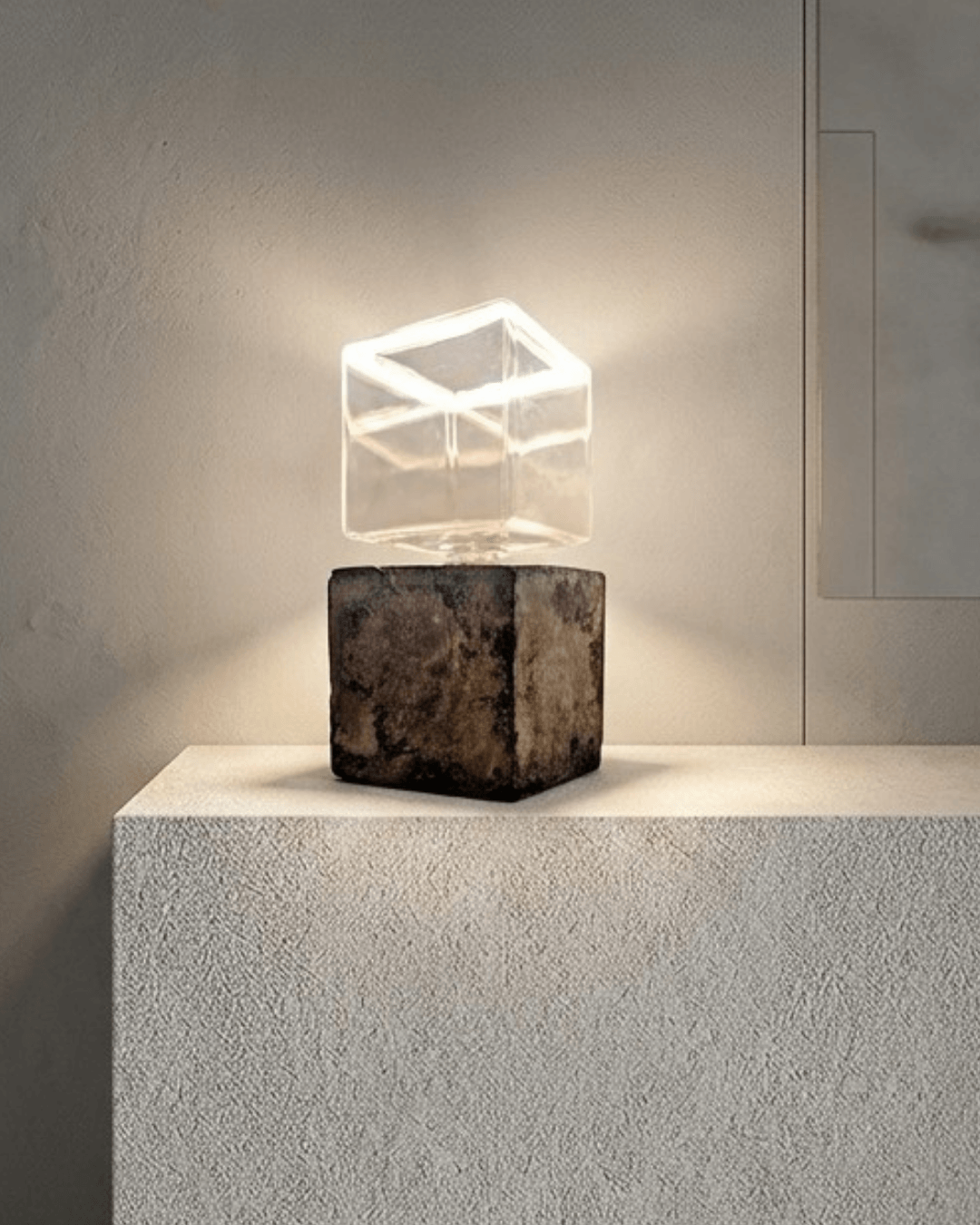 Lampe cube basalte Les Pépites du tiroir, Florianne Bayle designer papier et créatrice de luminaires design et d'objets d'art sur mesure en papier recyclé